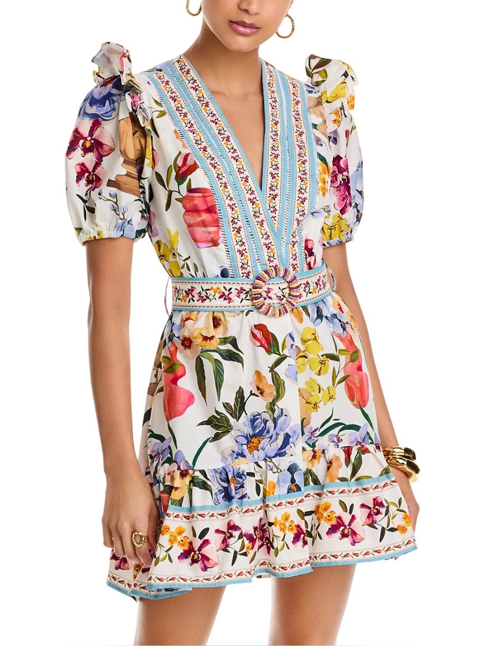 FARM Rio Greek Garden Off-White Mini Dress | Size S | NWT